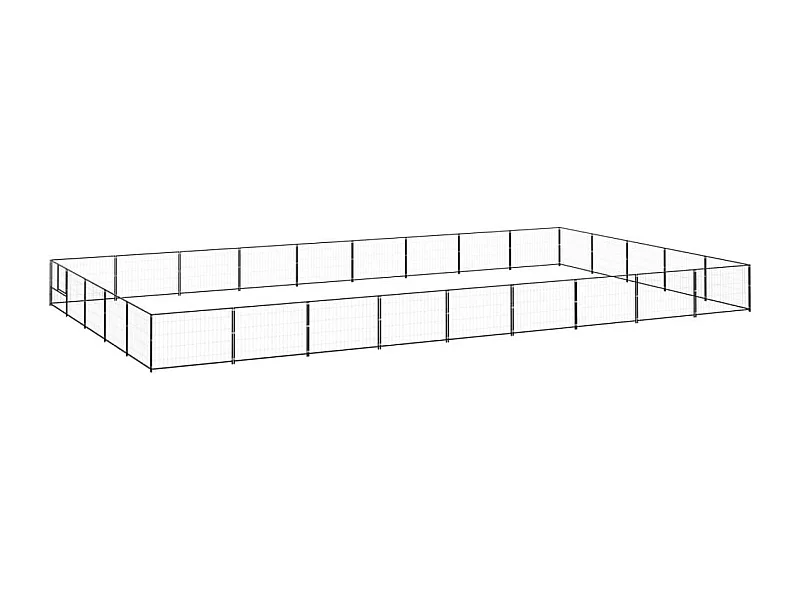 Gaiola para canil externo parque animal cachorro preto 45 m² aço 02_0000537