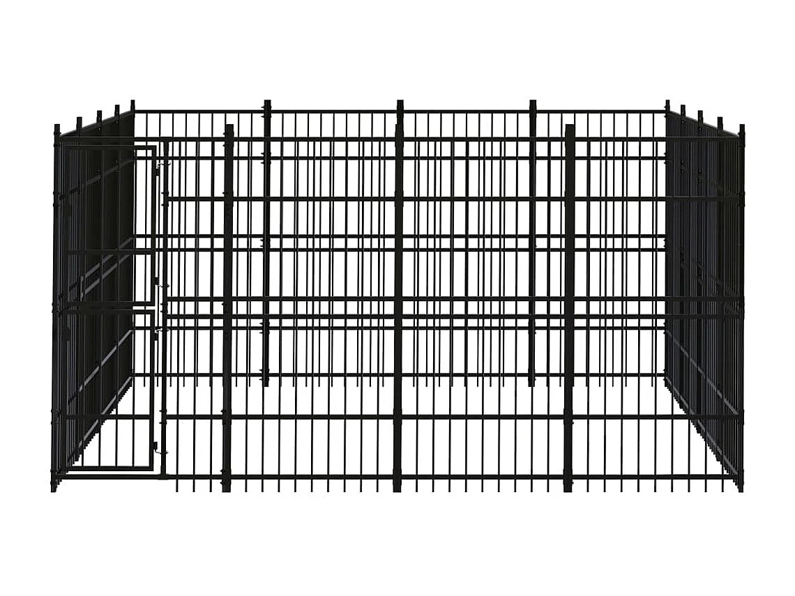 Jaula para perrera exterior animal pac para perros acero 14,75 m² negro 02_0041793