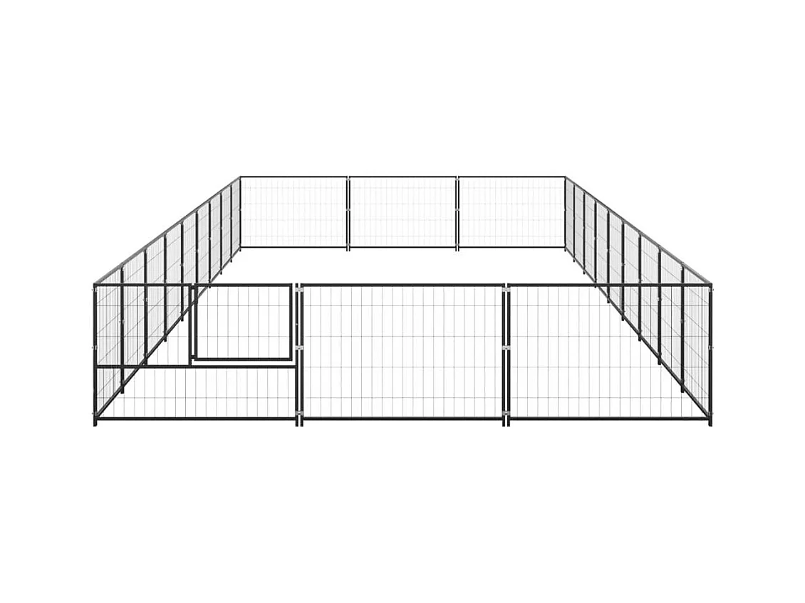 Chenil extérieur cage enclos noire 900 x 300 x 70 cm 02_0000517