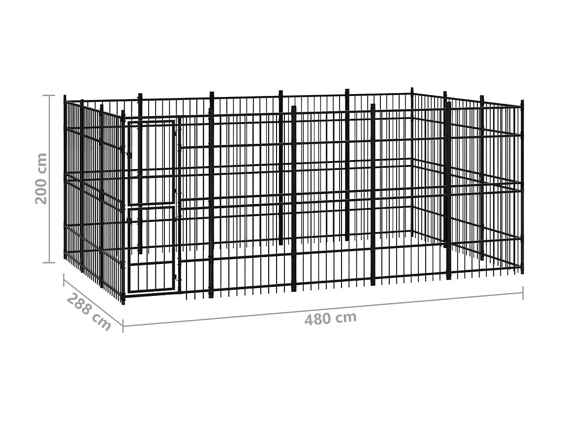 Chenil cage enclos pac noire 480 x 288 x 200 cm 02_0041789