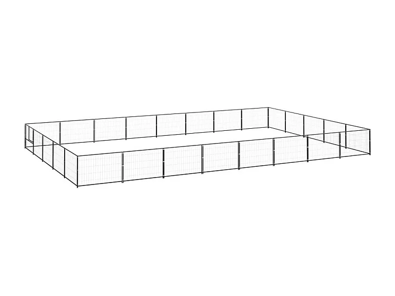 Chenil extérieur cage enclos noire 800 x 500 x 70 cm 02_0000535