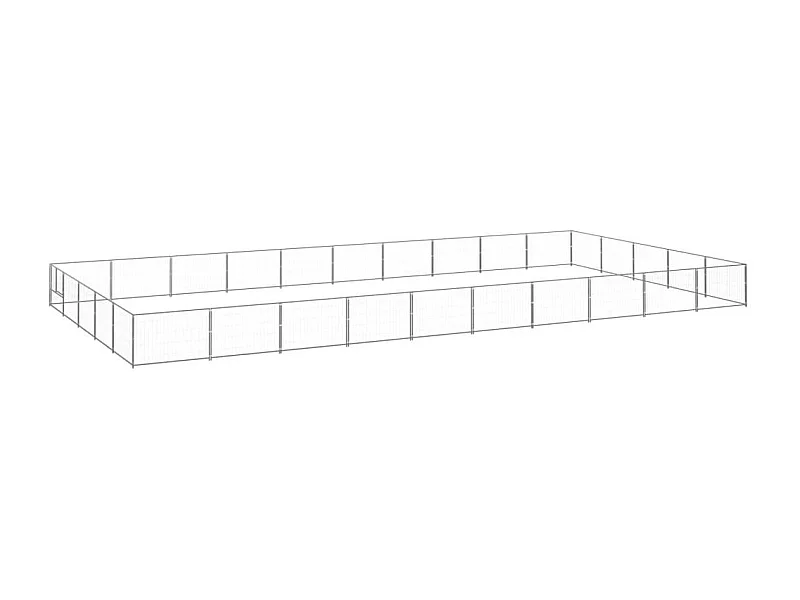 Chenil extérieur cage enclos argenté 1000 x 500 x 70 cm 02_0000286