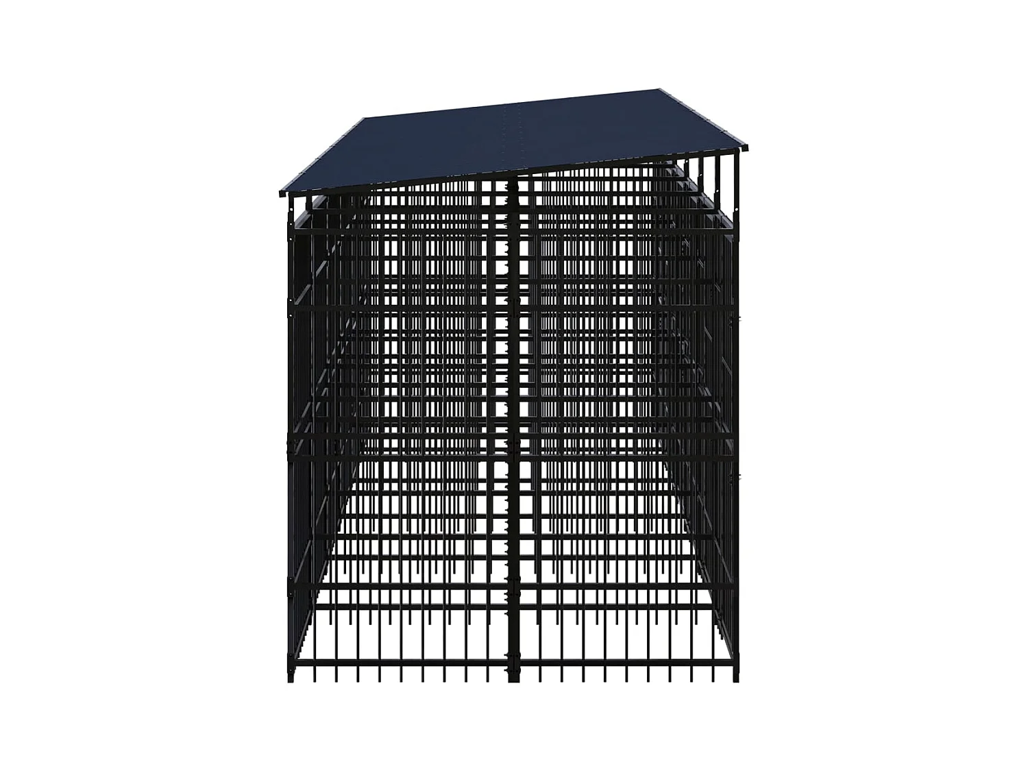 Canil gaiola exterior animal pac com teto para cães aço 11,06 m² preto 02_0041733