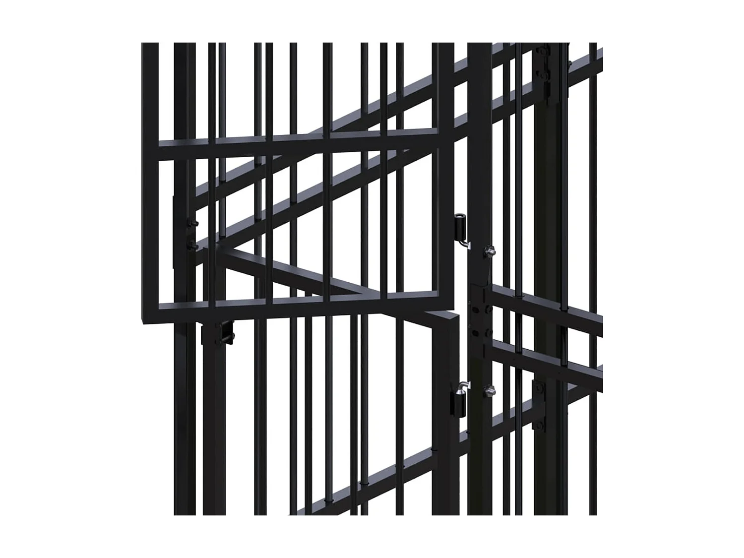 Canil gaiola exterior animal pac com teto para cães aço 11,06 m² preto 02_0041733