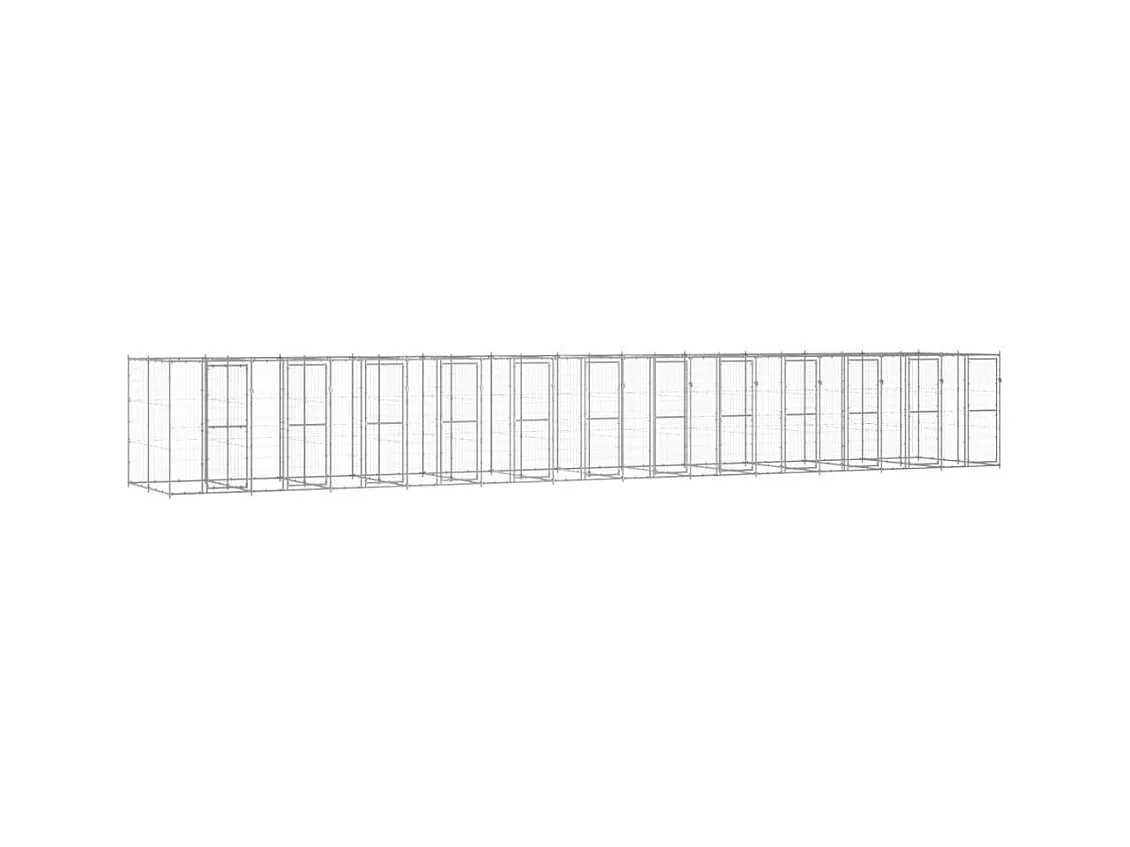 Chenil extérieur cage enclos 1320 x 220 x 180 cm 02_0000419