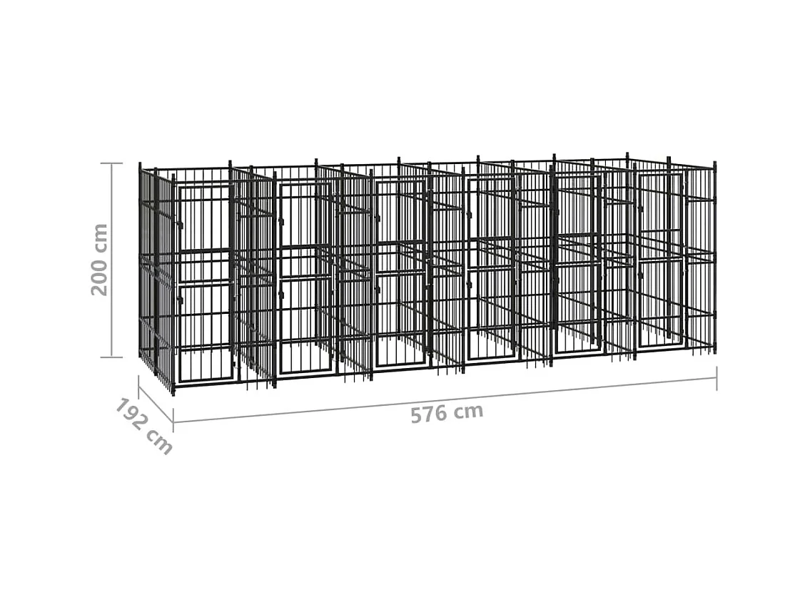 Gaiola para canil outdoor animal pac para cães aço 11,06 m² preto 02_0041778