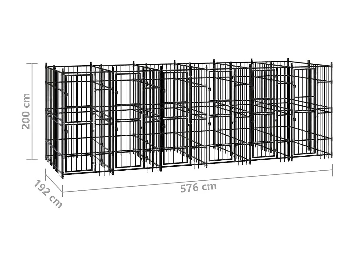 Gaiola para canil outdoor animal pac para cães aço 11,06 m² preto 02_0041778