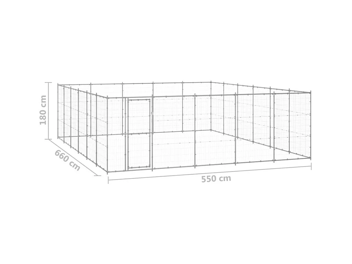 Chenil extérieur cage enclos 550 x 660 x 180 cm 02_0000421