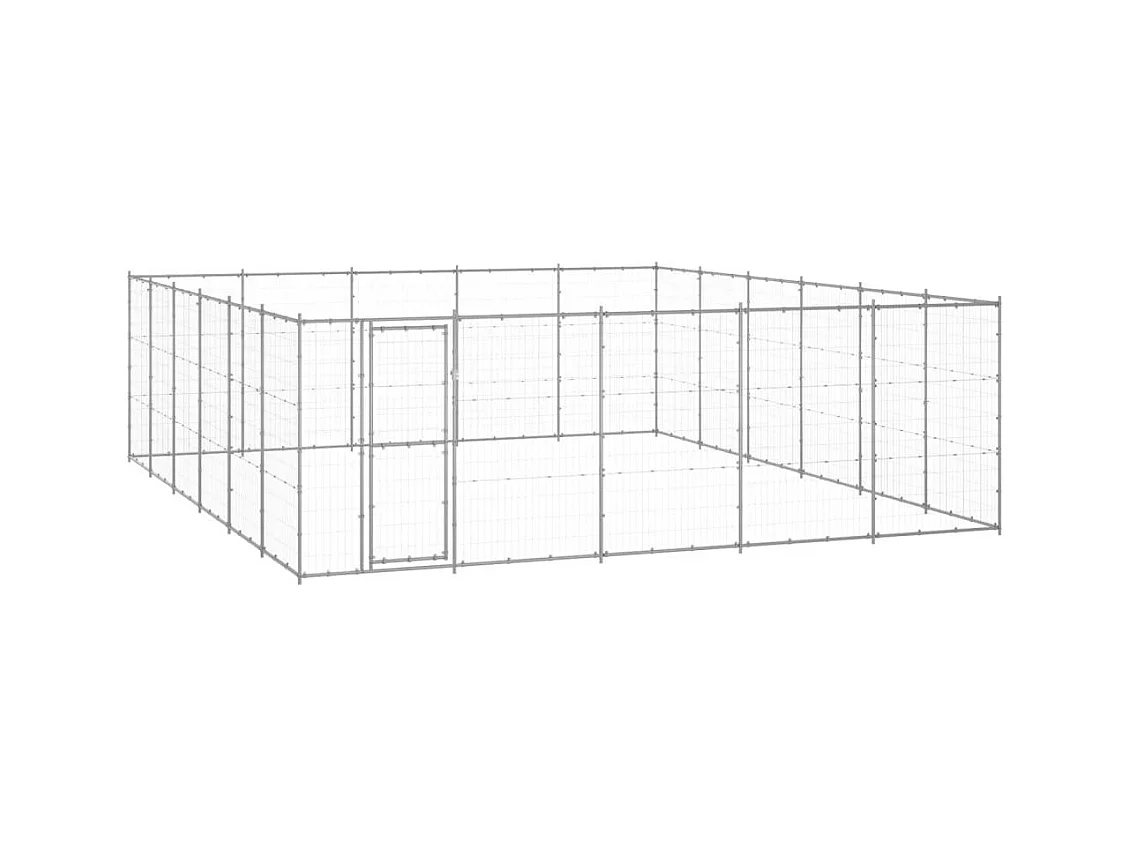 Cuccia da esterno gabbia recinto per animali box per cani da esterno in acciaio zincato 36,3 m² 02_0000421