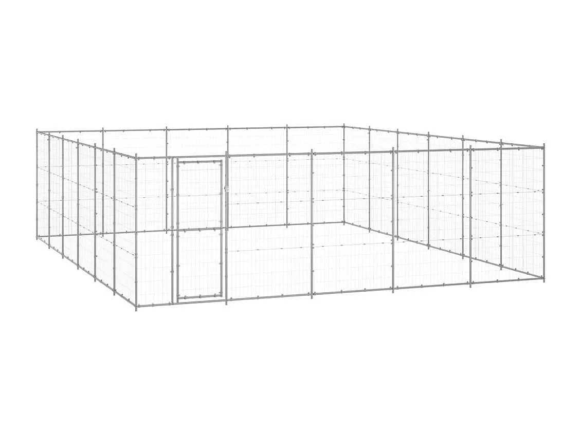 Jaula para perrera de exterior, parque para animales, exterior, perro, acero galvanizado, 36,3 m² 02_0000421