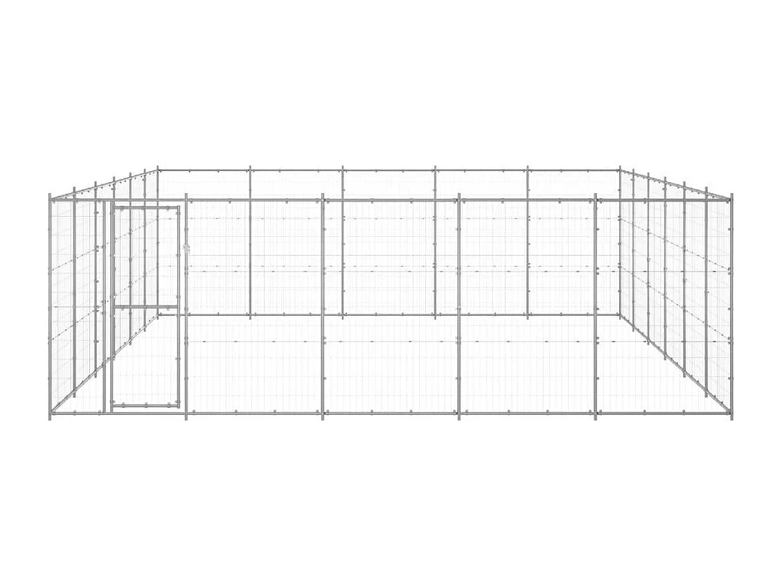 Jaula para perrera de exterior, parque para animales, exterior, perro, acero galvanizado, 36,3 m² 02_0000421