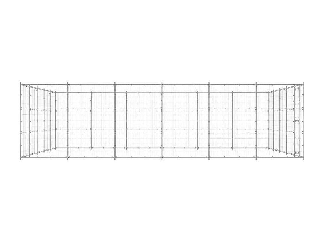 Jaula para perrera de exterior, parque para animales, exterior, perro, acero galvanizado, 36,3 m² 02_0000421