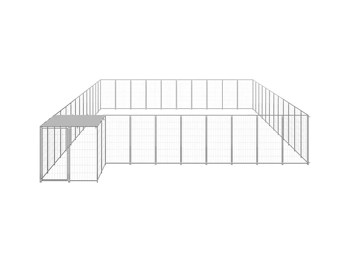 Chenil extérieur cage enclos argenté 770 x 550 x 110 cm 02_0000274