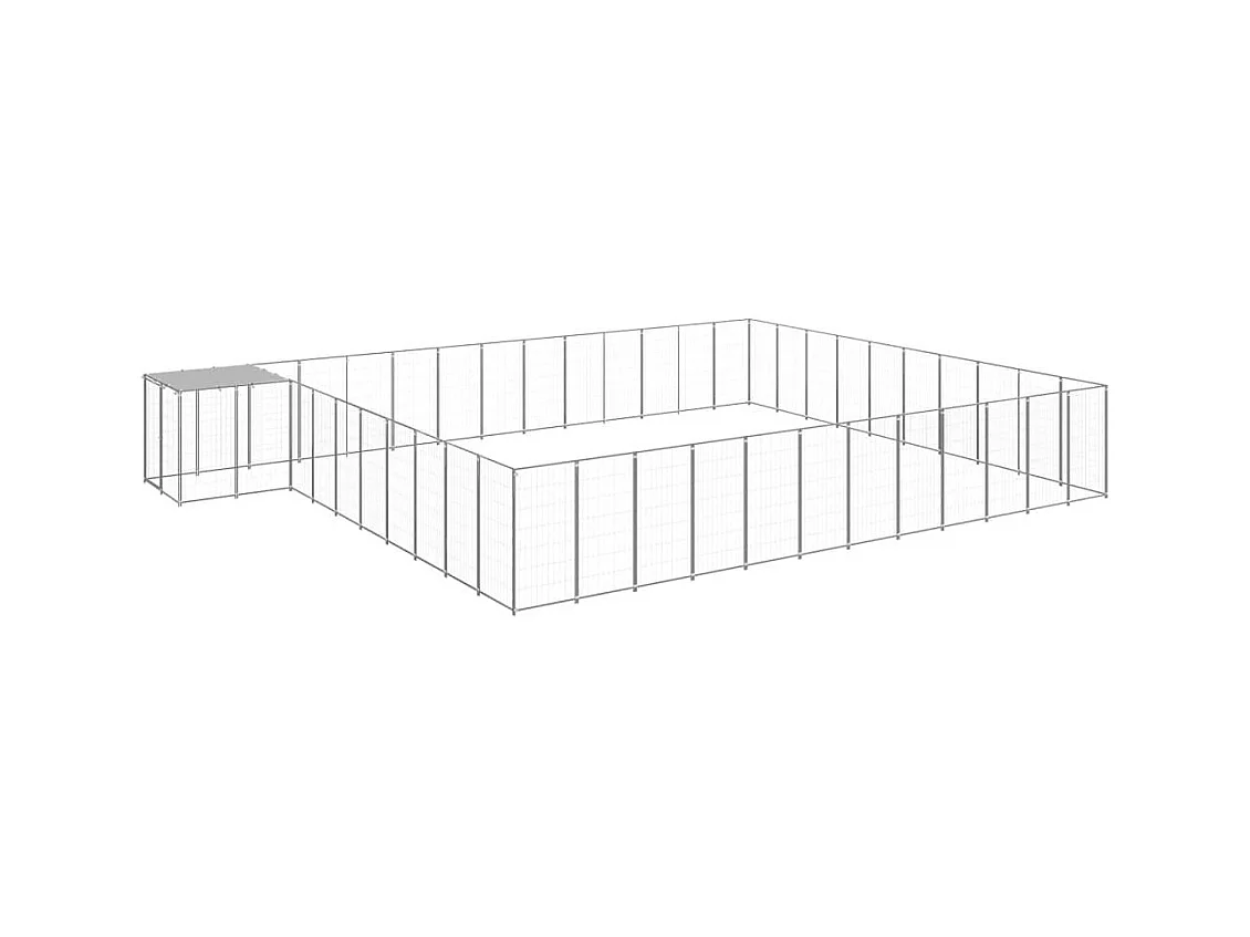 Chenil extérieur cage enclos argenté 770 x 550 x 110 cm 02_0000274