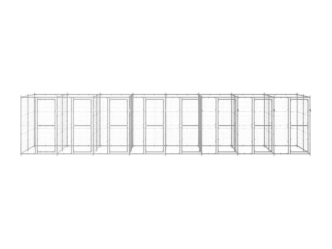 Recinto per animali da esterno per cani in acciaio zincato 19,36 m² 02_0000411