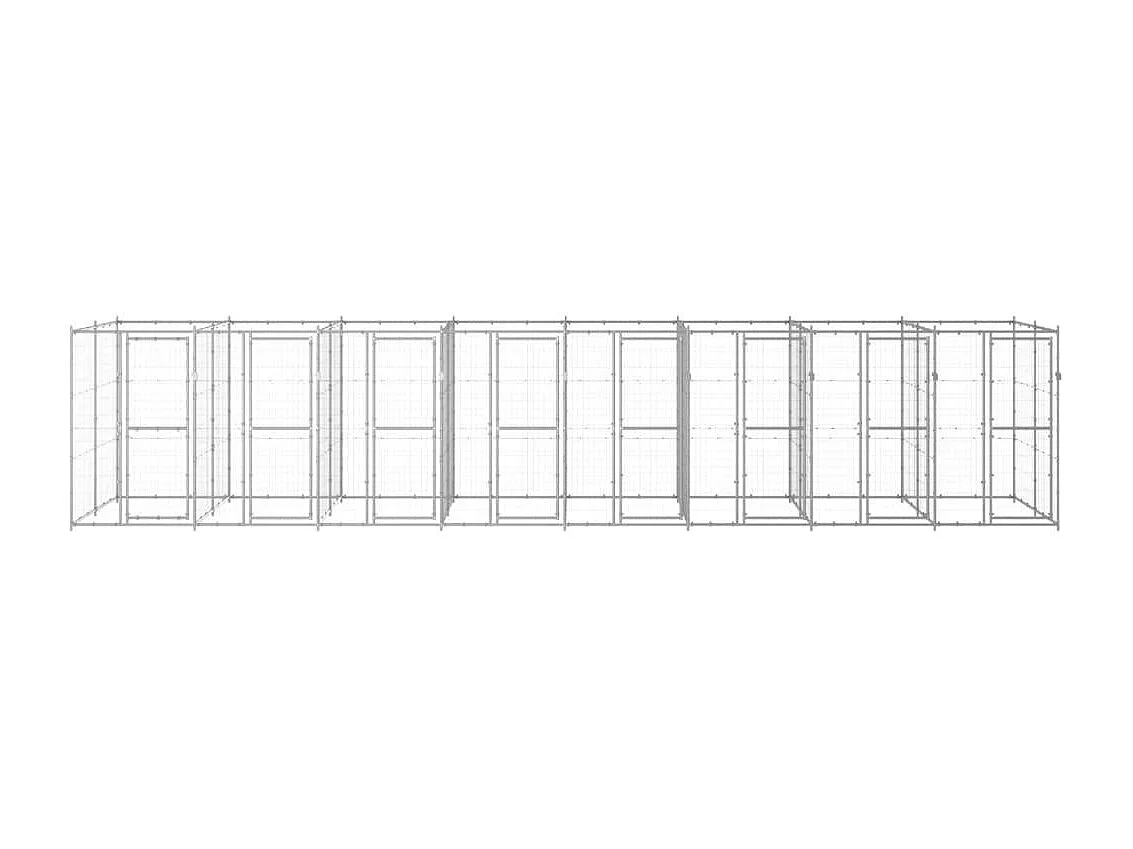 Recinto per animali da esterno per cani in acciaio zincato 19,36 m² 02_0000411