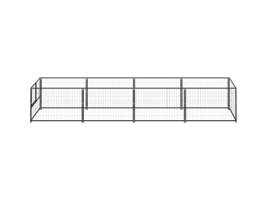 Chenil extérieur cage enclos noire 400 x 100 x 70 cm 02_0000530