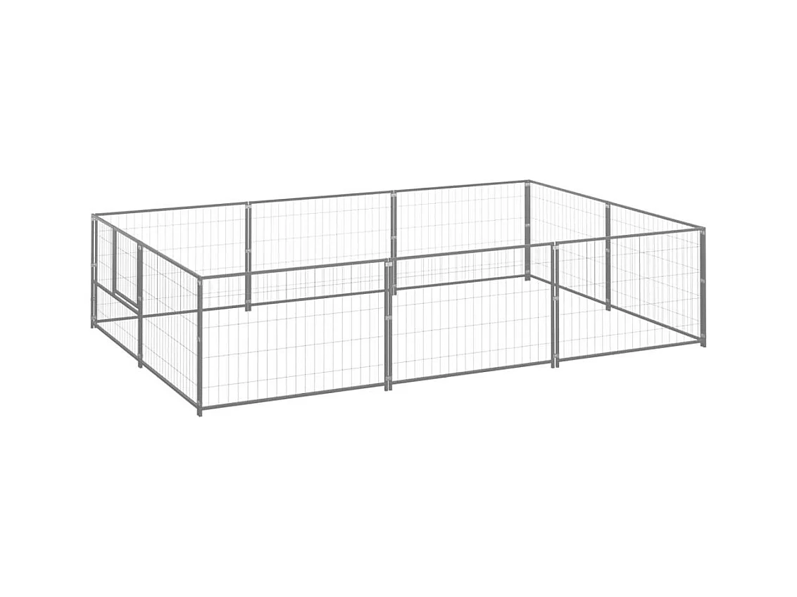 Chenil extérieur cage enclos argenté 300 x 200 x 70 cm 02_0000290