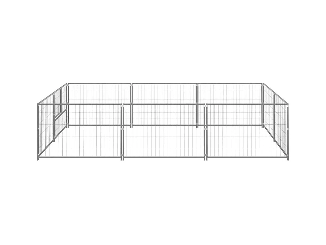 Chenil extérieur cage enclos argenté 300 x 200 x 70 cm 02_0000290