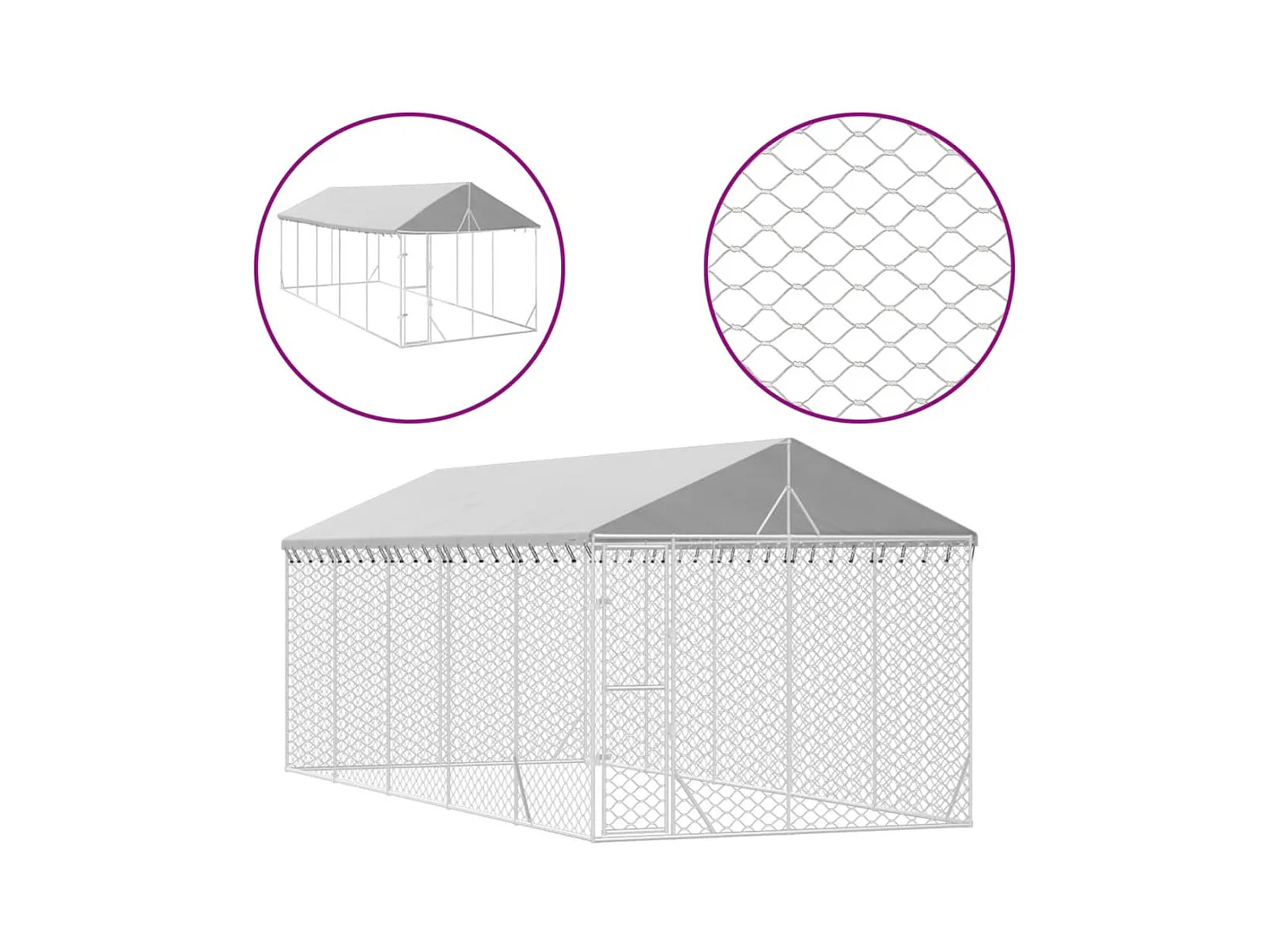 Chenil cage enclos pac argenté 3 x 7.5 x 45414 cm 02_0041902