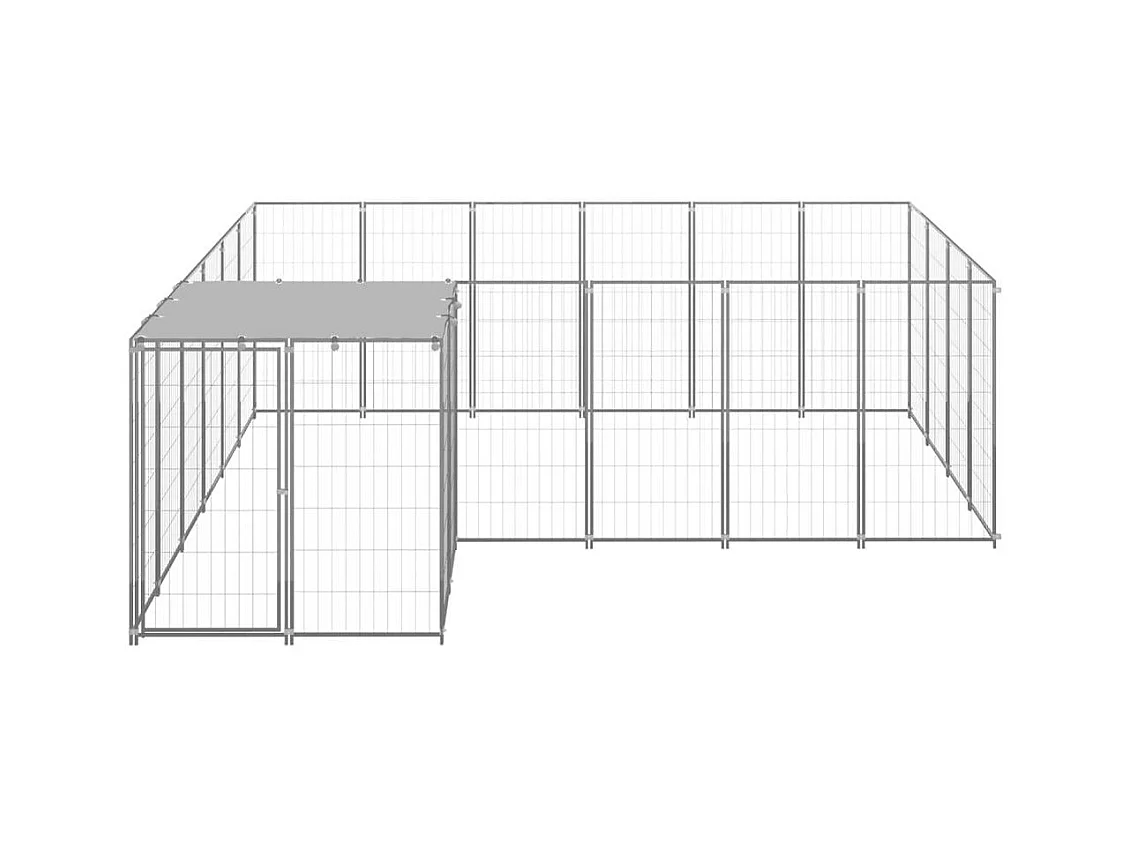 Chenil extérieur cage enclos argenté 330 x 330 x 110 cm 02_0000304