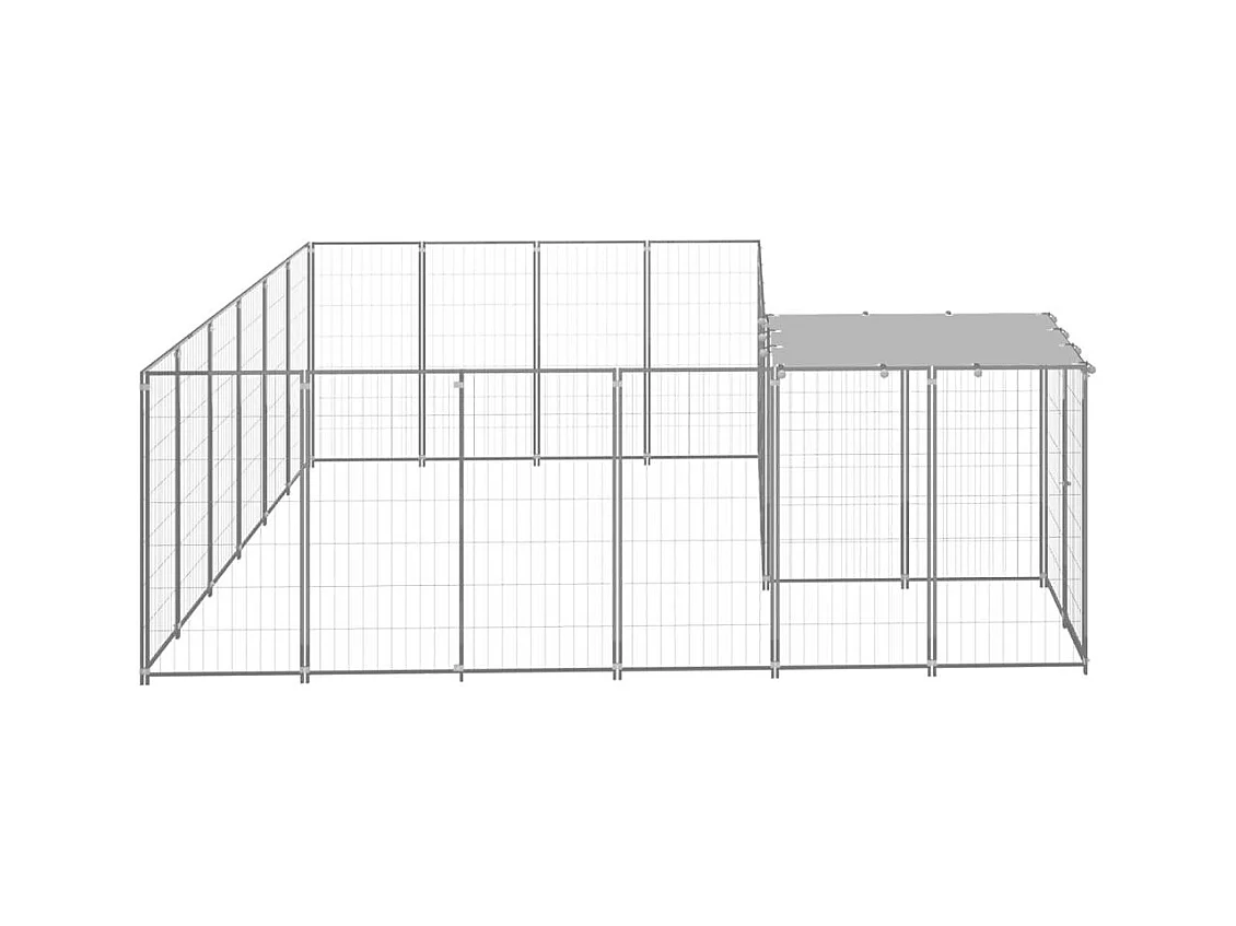 Chenil extérieur cage enclos argenté 330 x 330 x 110 cm 02_0000304