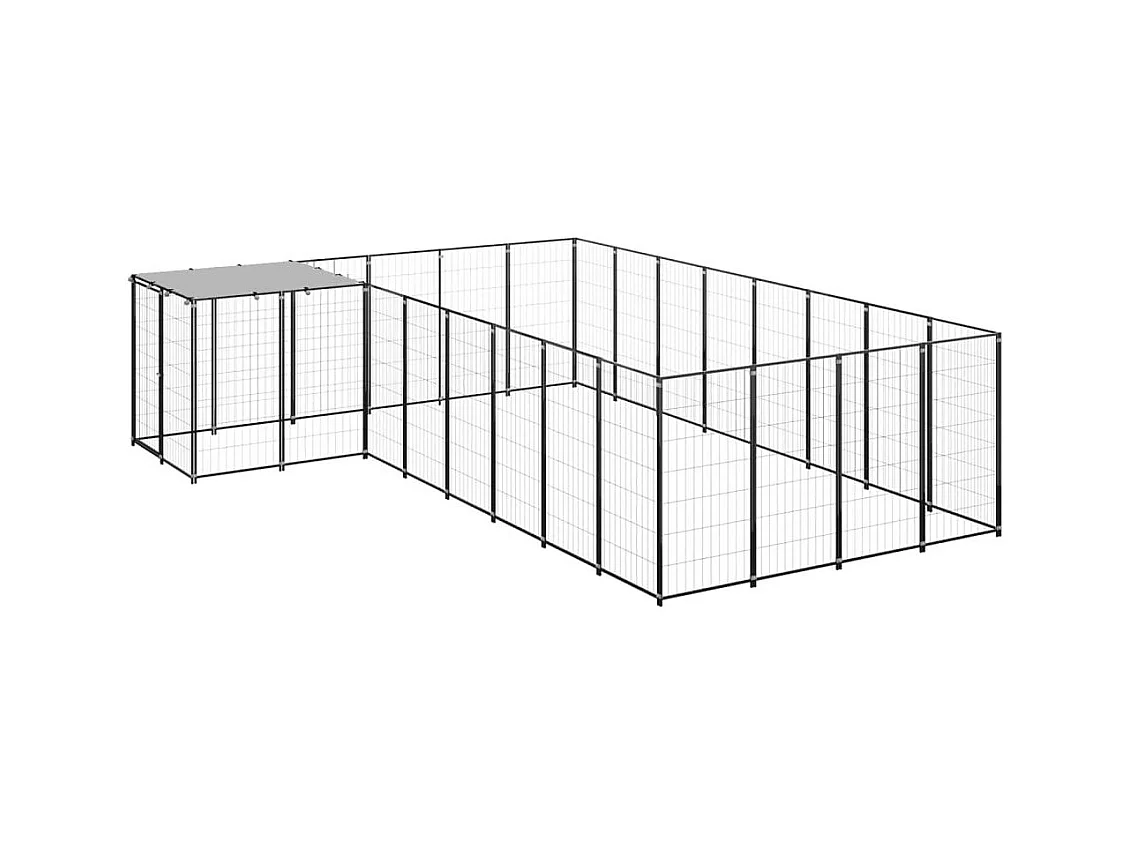 Chenil extérieur cage enclos noire 330 x 440 x 110 cm 02_0000487