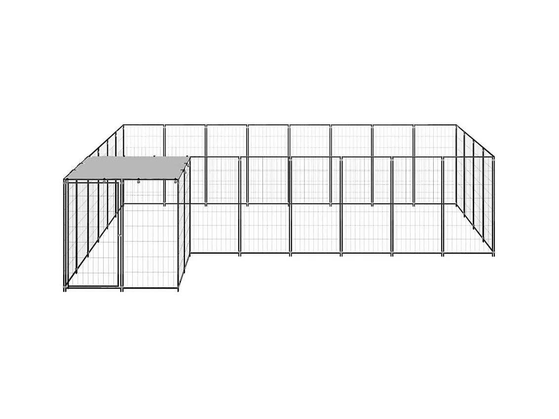 Chenil extérieur cage enclos noire 330 x 440 x 110 cm 02_0000487