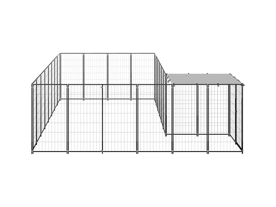 Chenil extérieur cage enclos noire 330 x 440 x 110 cm 02_0000487