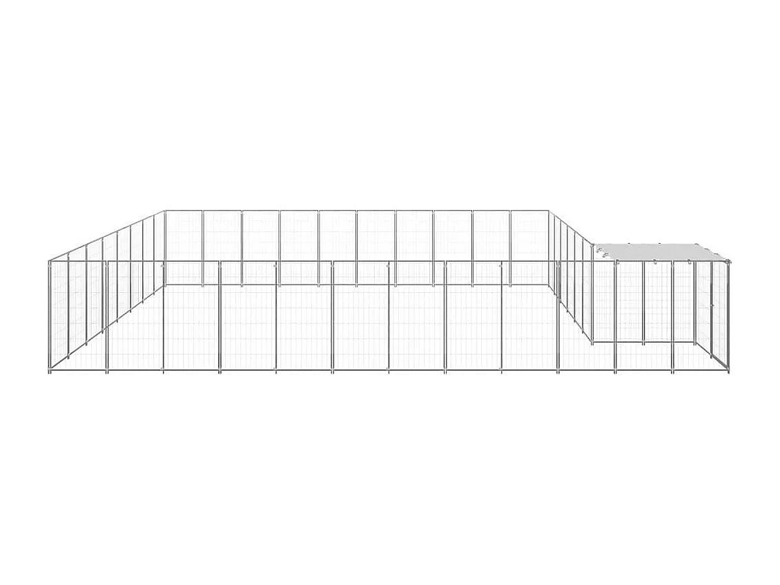 Gaiola para canil externo pet park dog prata 25,41 m² aço 02_0000259