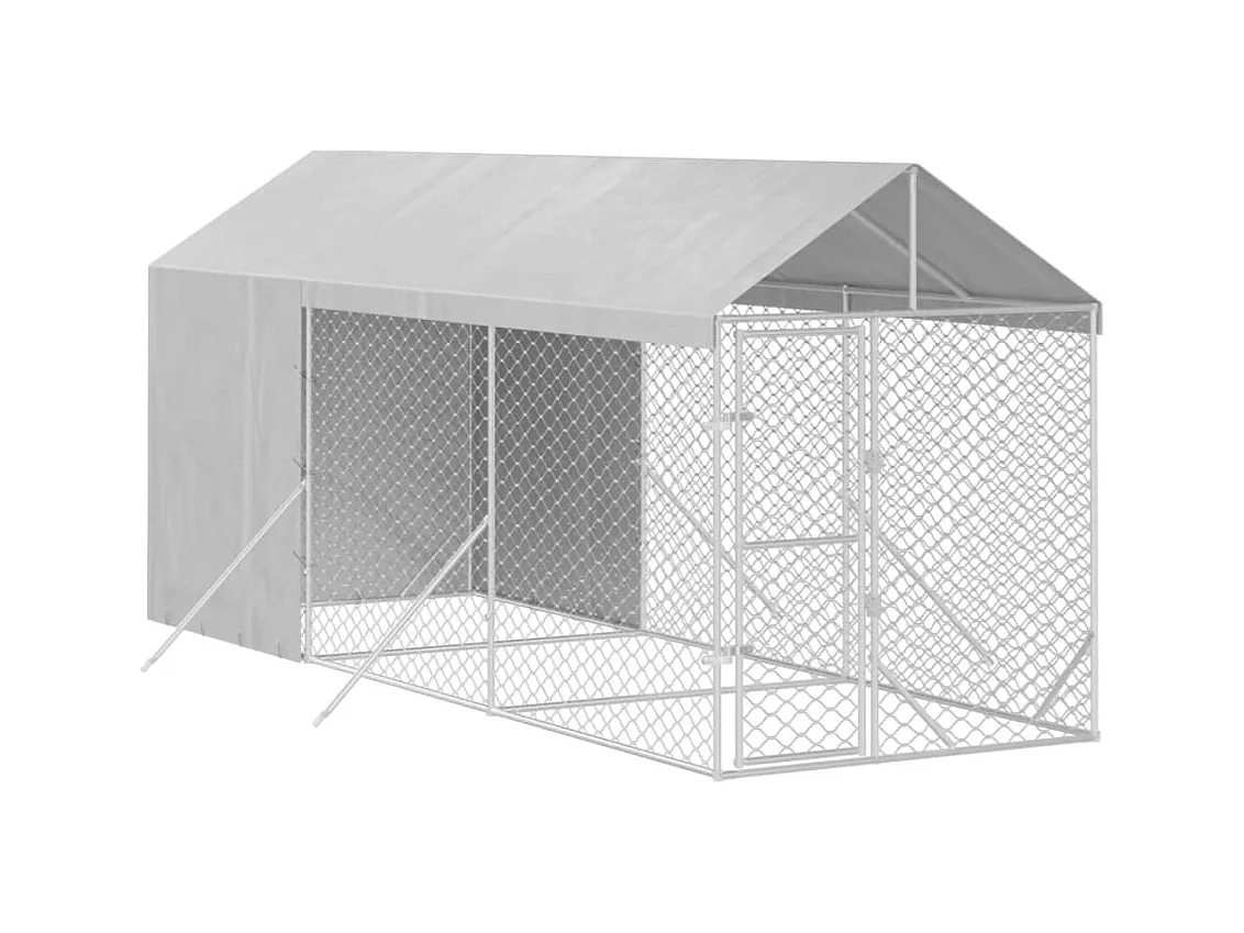 Chenil cage enclos pac argenté 2 x 6 x 45414 cm 02_0041897