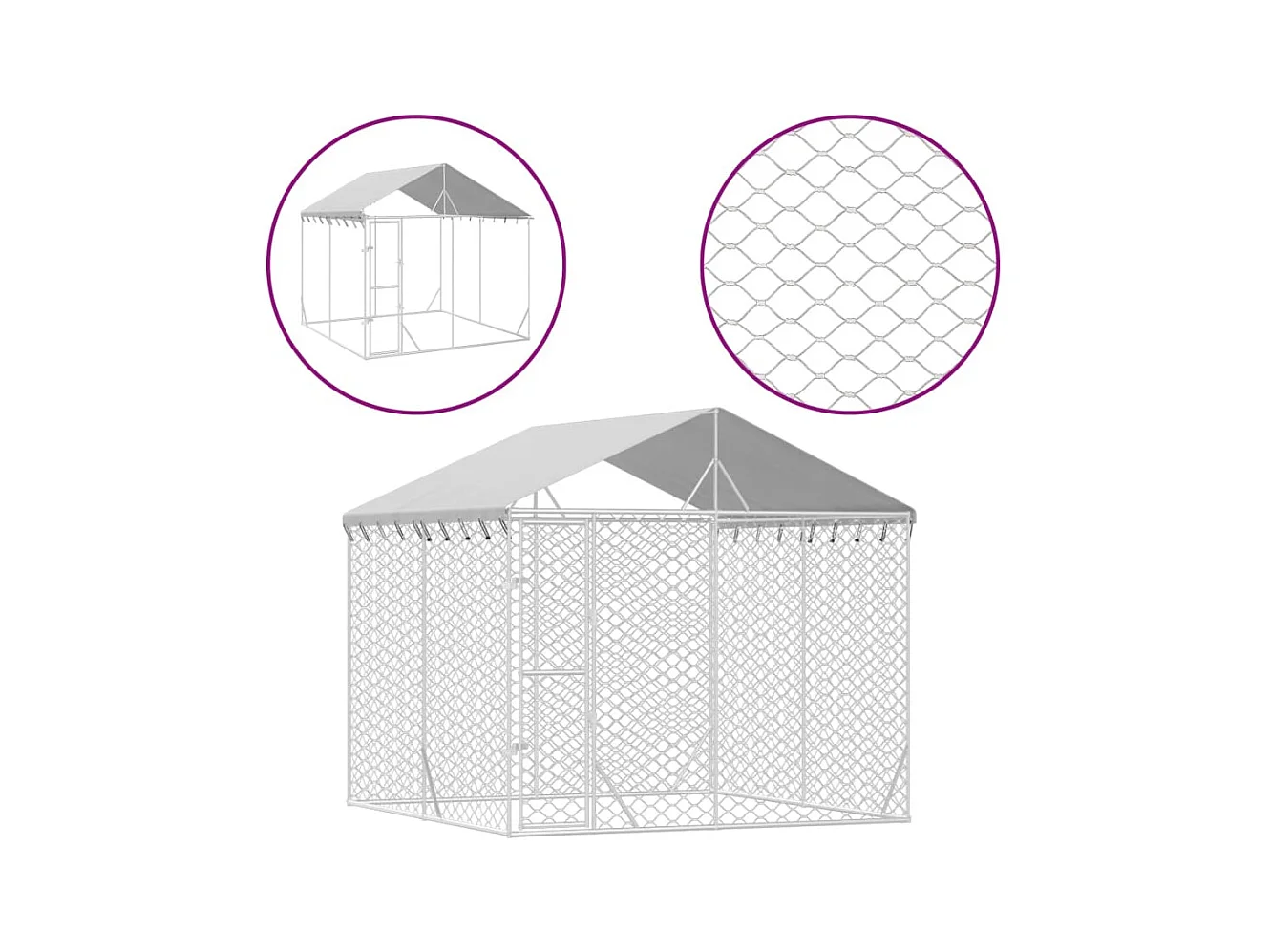 Chenil cage enclos pac argenté 3 x 3 x 45414 cm 02_0041899