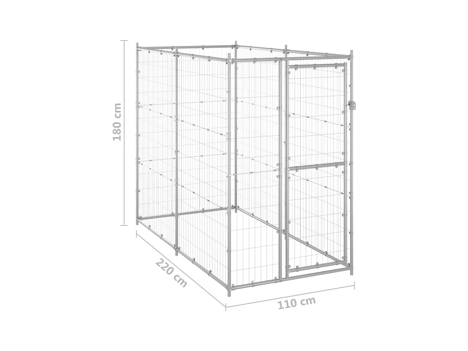 Chenil extérieur cage enclos 110 x 220 x 180 cm 02_0000469