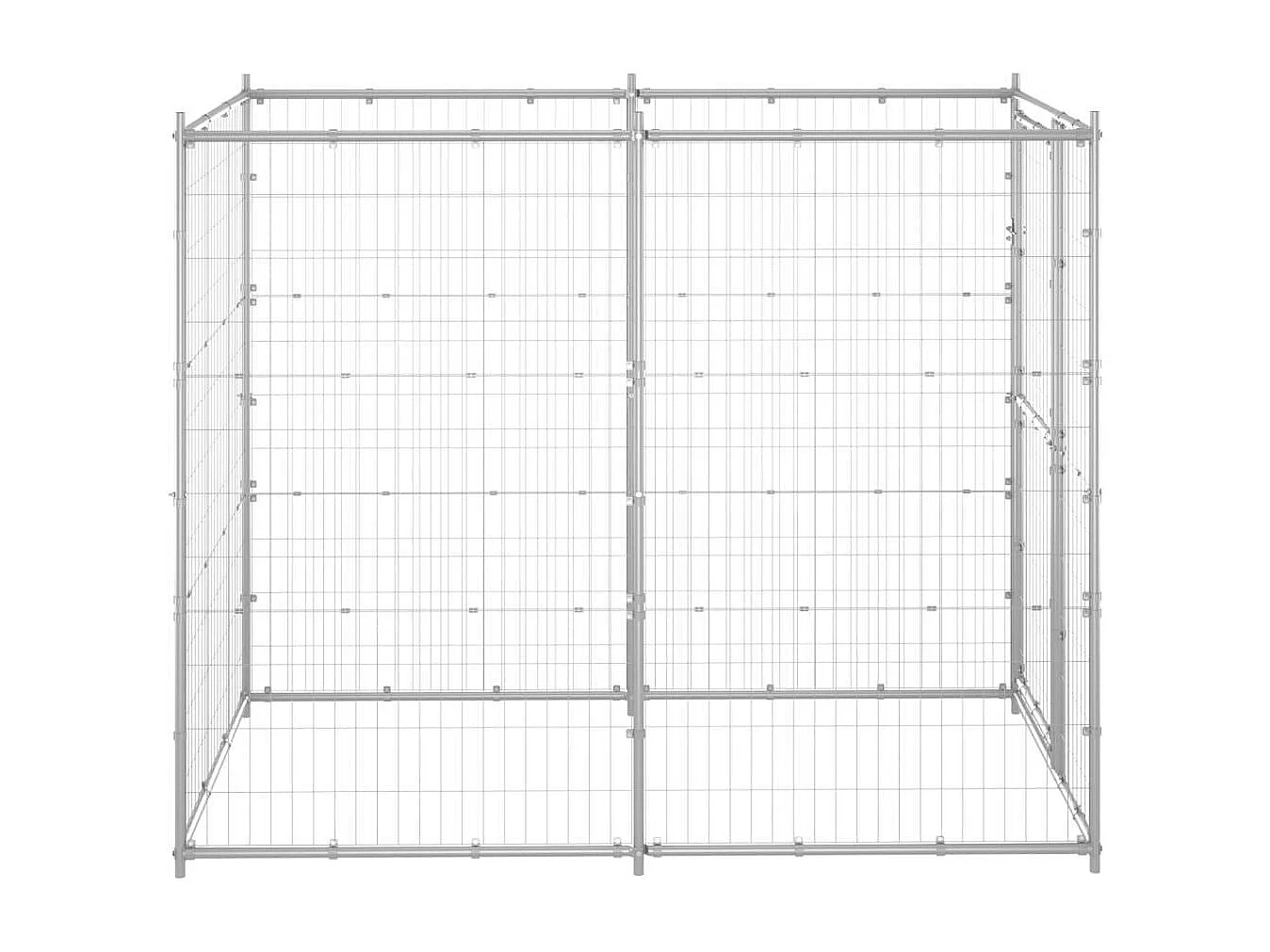 Cuccia da esterno gabbia recinto per animali box per cani da esterno in acciaio zincato 110 x 220 x 180 cm 02_0000469