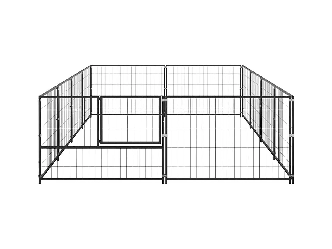 Chenil extérieur cage enclos noire 400 x 200 x 70 cm 02_0000557