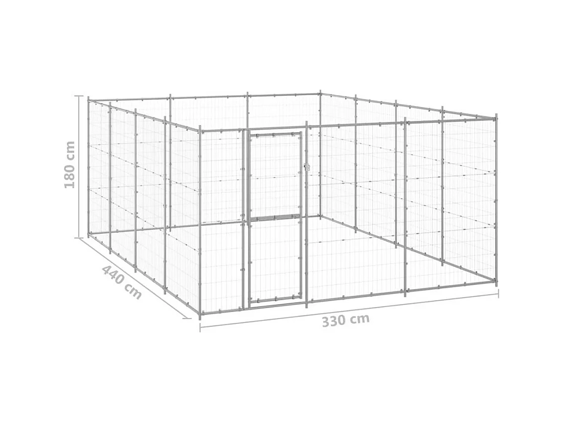 Chenil extérieur cage enclos 330 x 440 x 180 cm 02_0000408