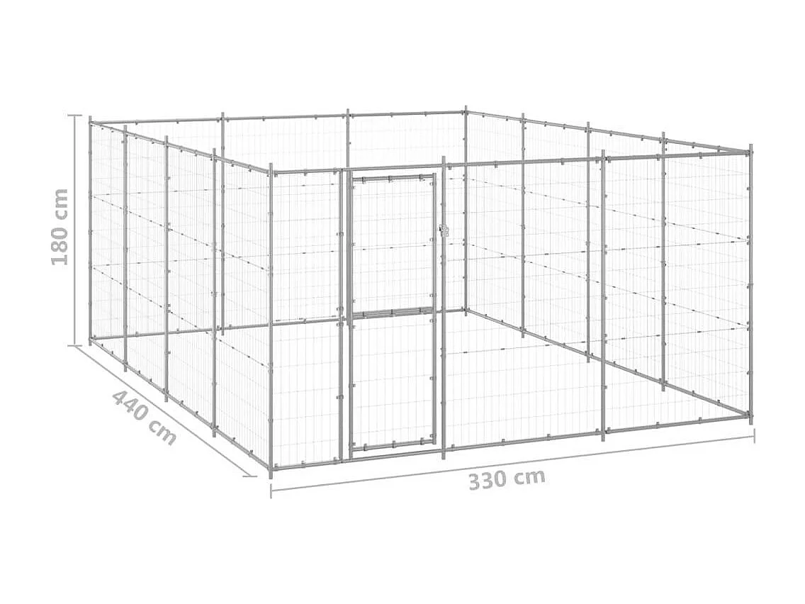 Chenil extérieur cage enclos 330 x 440 x 180 cm 02_0000408