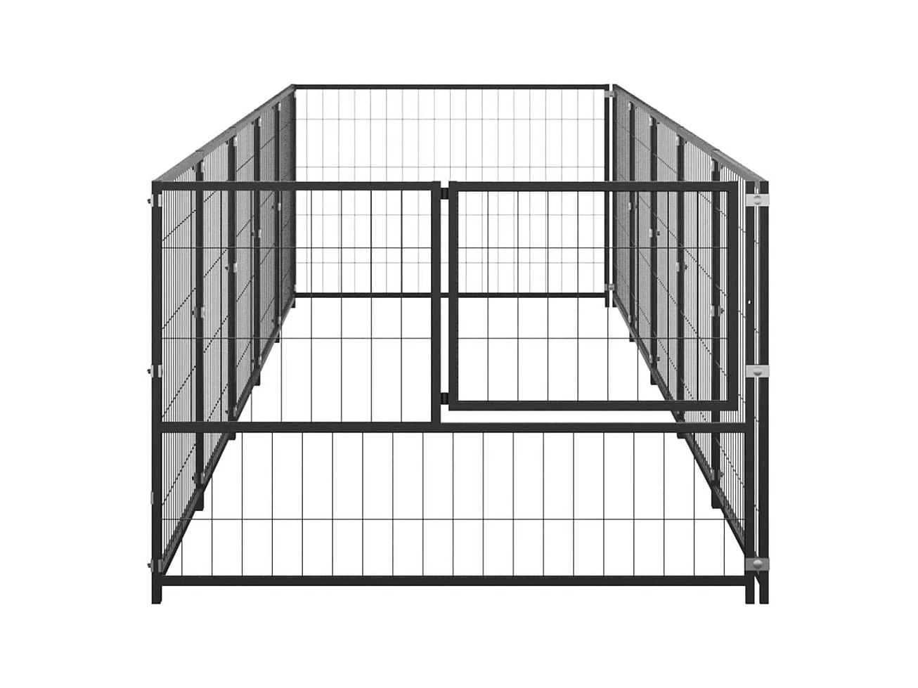 Chenil extérieur cage enclos noire 500 x 100 x 70 cm 02_0000540