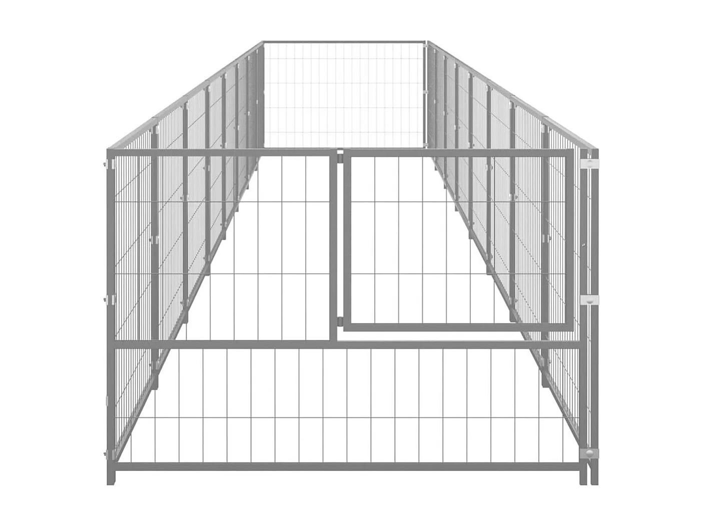 Gaiola para canil externo pet park dog prata 8 m² aço 02_0000301