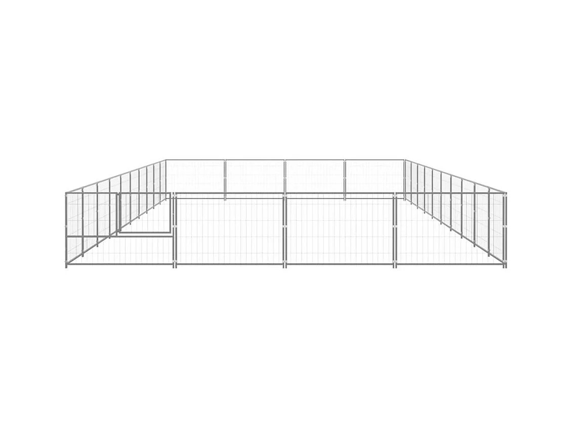 Chenil extérieur cage enclos argenté 1000 x 400 x 70 cm 02_0000279