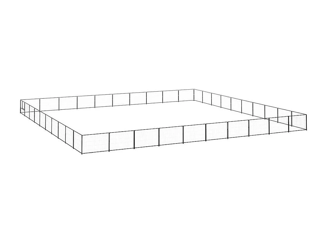 Chenil extérieur cage enclos noire 1000 x 1000 x 70 cm 02_0000488