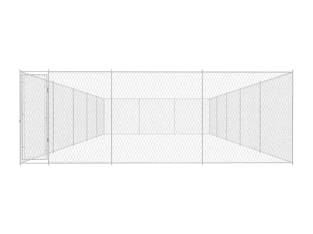 Gaiola para canil ao ar livre cercadinho para animais cão ao ar livre para cães aço galvanizado 950 x 570 x 185 cm 02_0000481