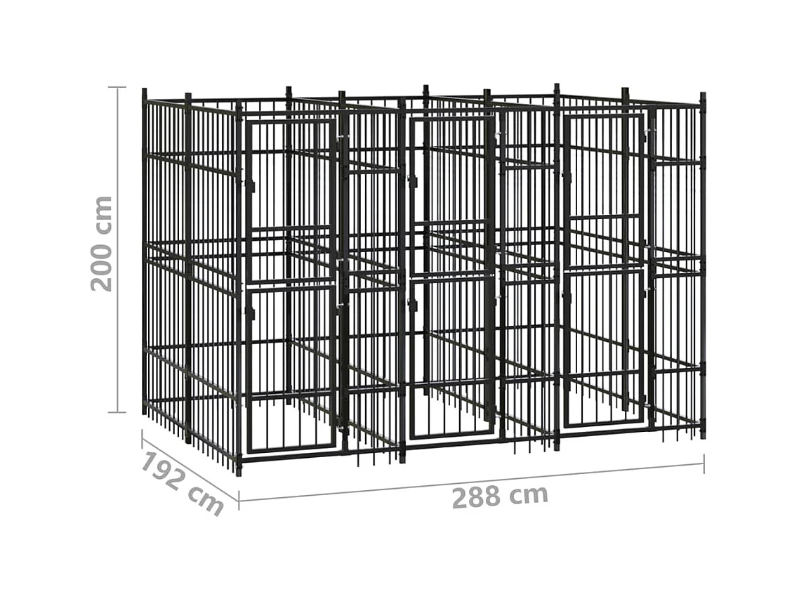 Gaiola para canil outdoor animal pac para cães aço 5,53 m² preto 02_0041857