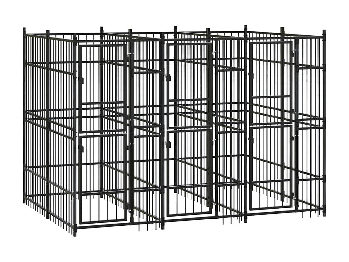 Gaiola para canil outdoor animal pac para cães aço 5,53 m² preto 02_0041857