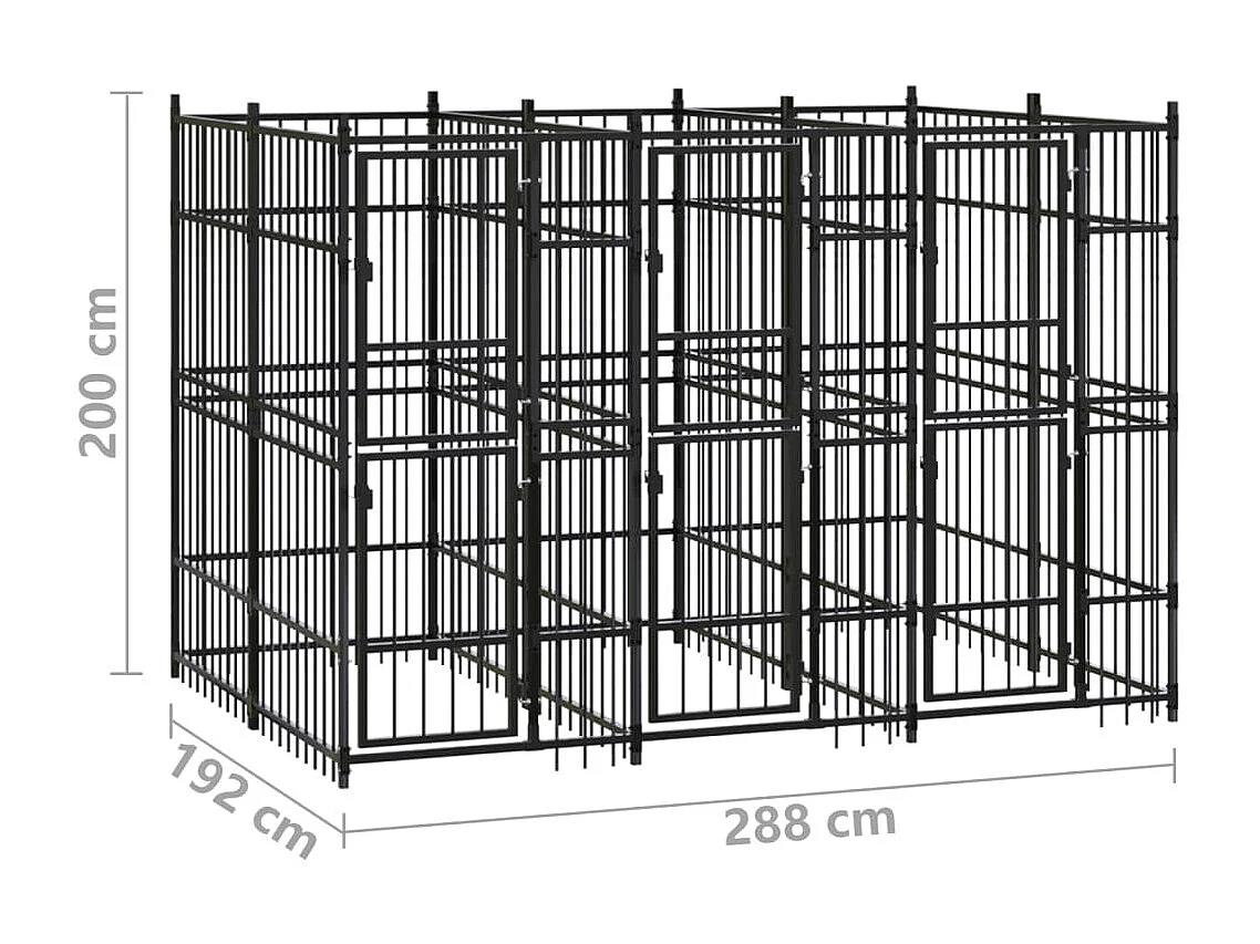 Gaiola para canil outdoor animal pac para cães aço 5,53 m² preto 02_0041857