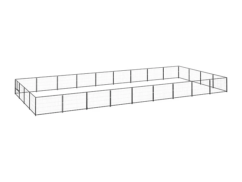 Chenil extérieur cage enclos noire 900 x 400 x 70 cm 02_0000527