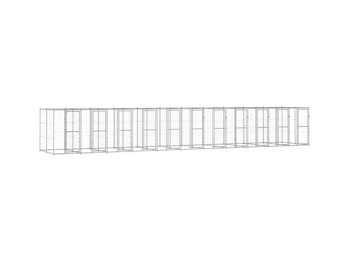 Chenil extérieur cage enclos 1210 x 220 x 180 cm 02_0000417