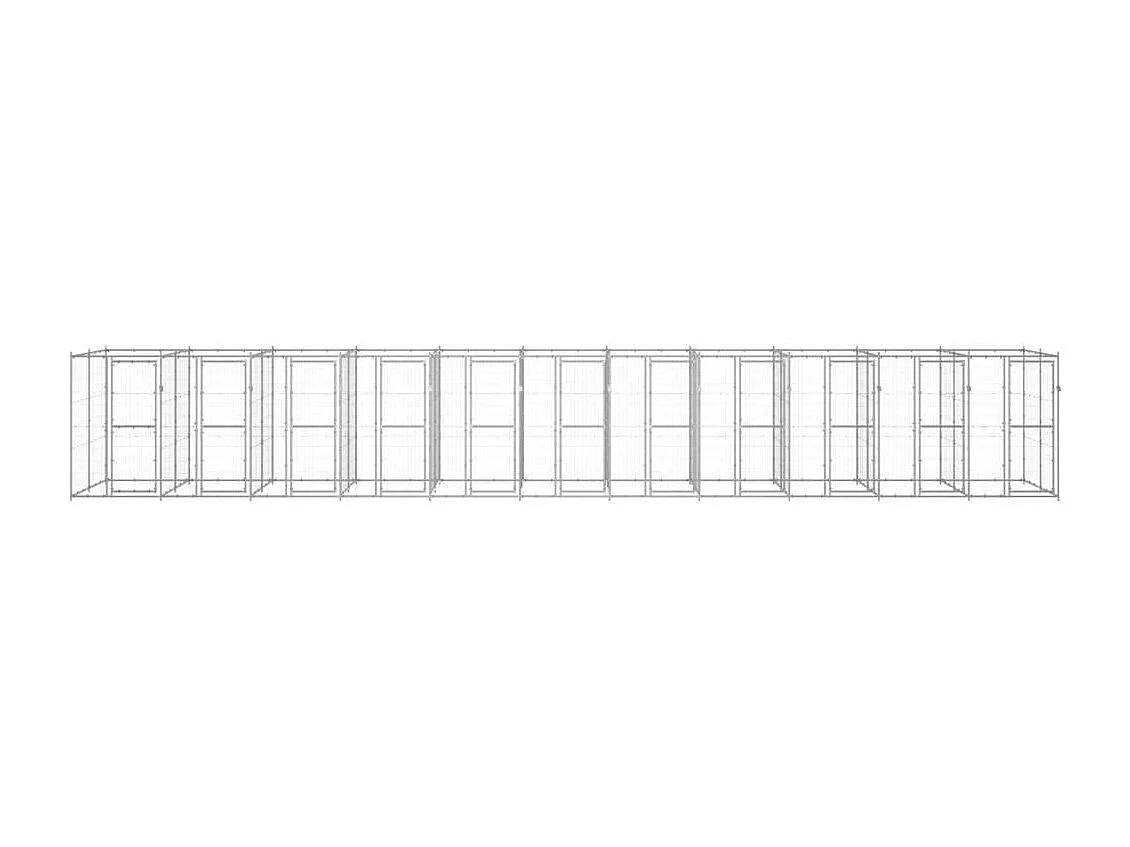 Jaula para perrera exterior parque para animales exterior para perros acero galvanizado 26,62 m² 02_0000417