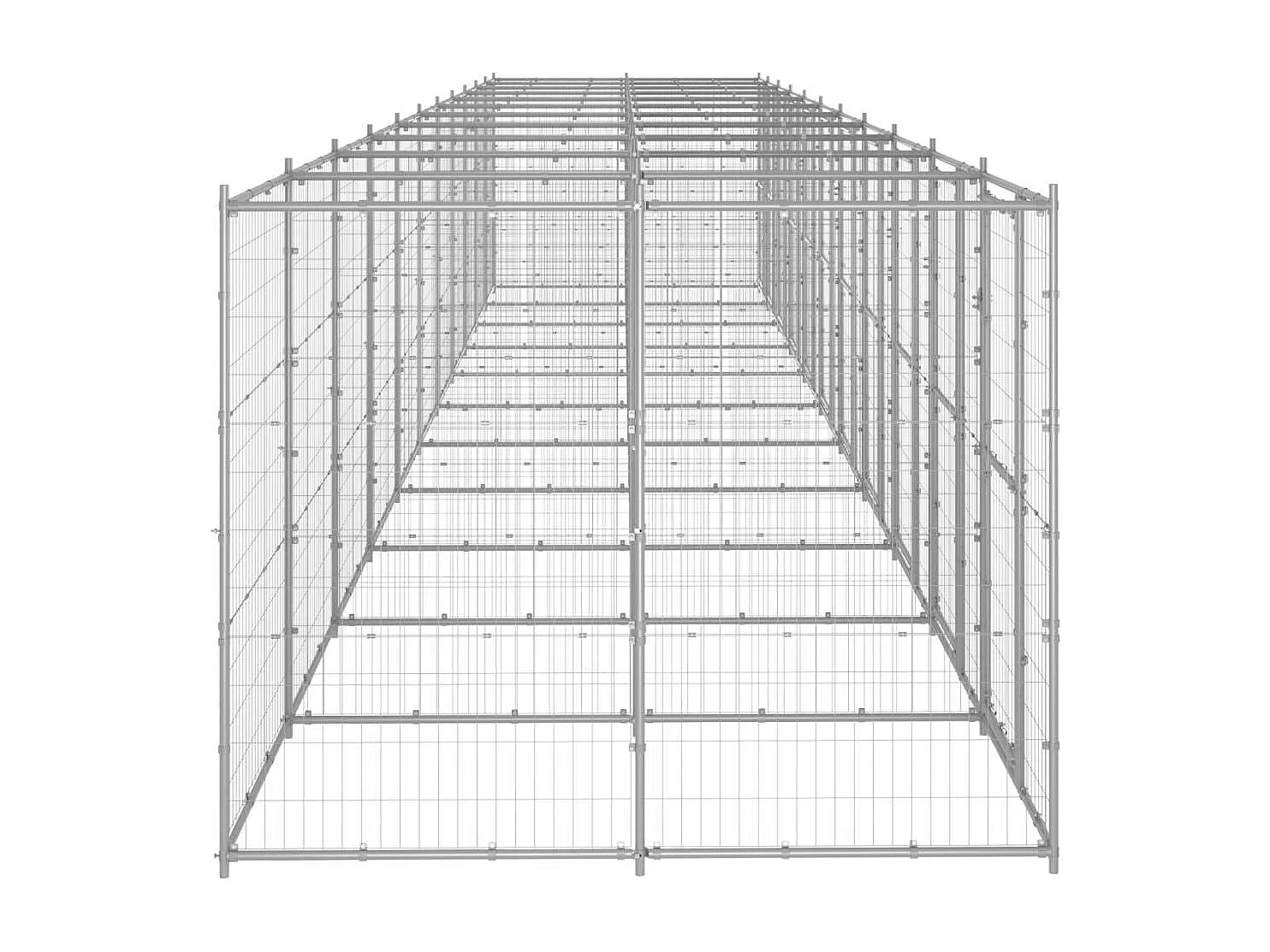 Jaula para perrera exterior parque para animales exterior para perros acero galvanizado 26,62 m² 02_0000417