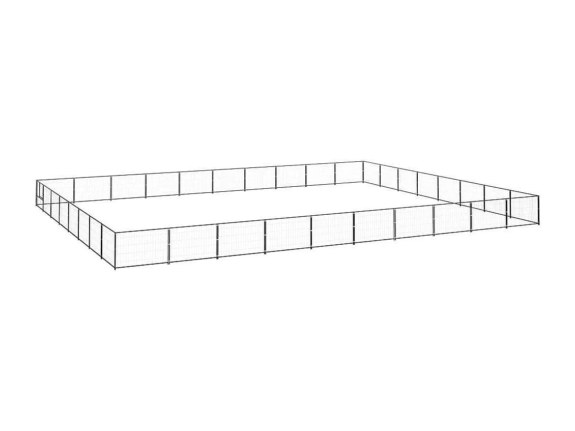 Cuccia da esterno gabbia recinto parco animali cane nero 80 m² acciaio 02_0000560